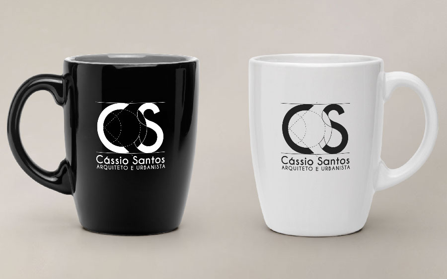 logo de arquiteto aplicada em caneca cafe